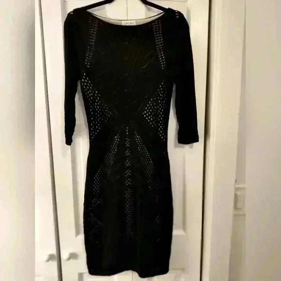 Calvin Klein black knit dress with cutouts | size Small - Picture 1 of 5